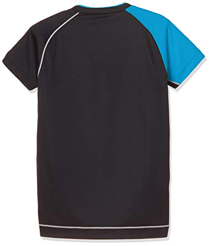 Mizuno Volleyball Apparel, Short Sleeve Game Shirt, Moisture-Wicking, Quick-Drying, V2MA8001, Size 92, Black/Diva Blue, L