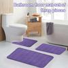 3Pcs/Set Bath Rug Anti-Slip Bathroom Floor Mat U-Shaped Toilet Rug Absorbent Rectangular Mat for Bathroom Sink Shower Door