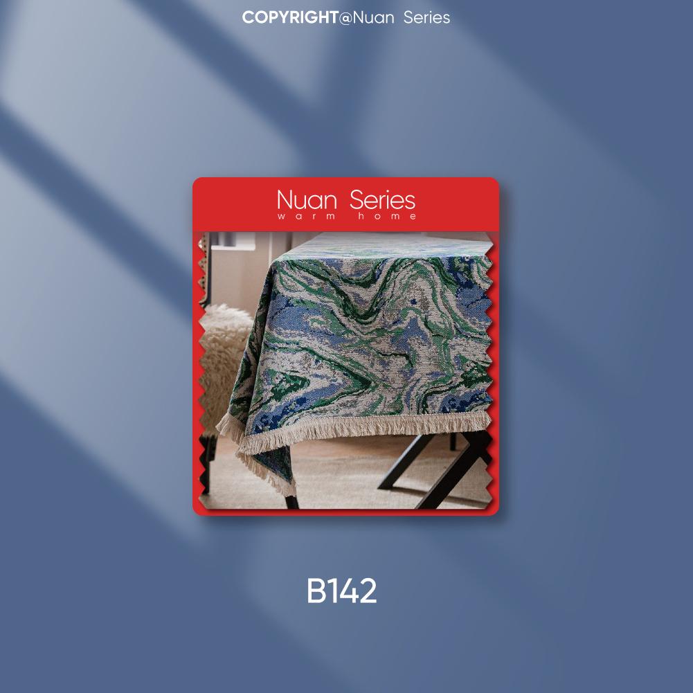 1PC Nuan Series Artistic Jacquard Romantic Style Polyester Tablecloth with Tassels for Dining Table Coffee Table Makeup Table Home Decor