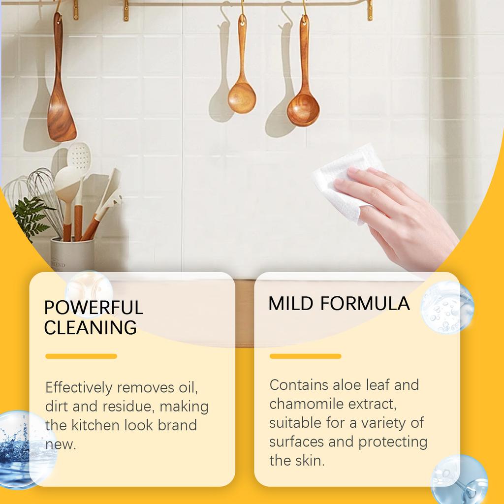 Küchenwischtücher, Multifunktionale Haushalts-Schwerölfleck-Reinigungstücher für Küchenarbeitsplatten, Kochfelder und Öfen 2ml