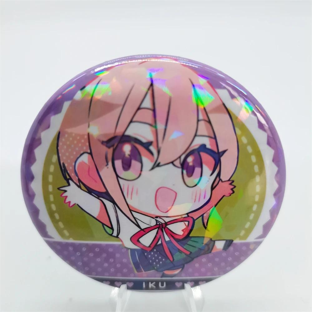 100 Girls You Cartoon Anime 58mm Laser Brooch Pin Characters Yoshimoto Shizuka Eiai Nano Pendant Jewelry