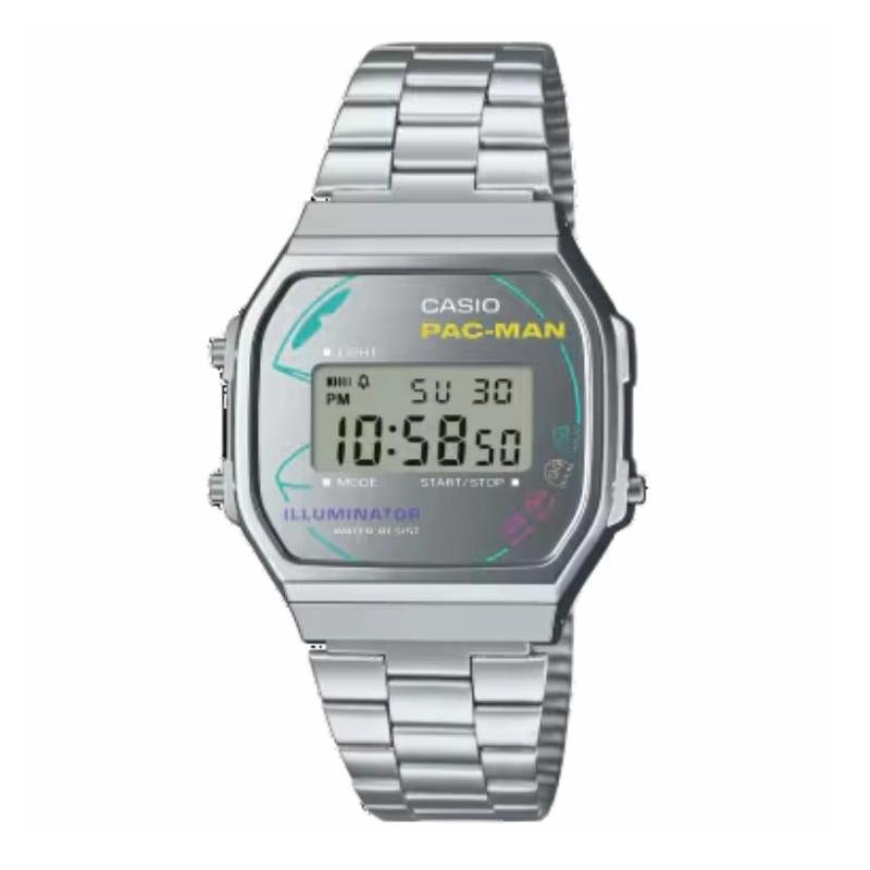 CASIO Waterproof Lifestyle Quartz Metal Strap Men and Women Same Style Gray Dial A168WEPC-7AJR