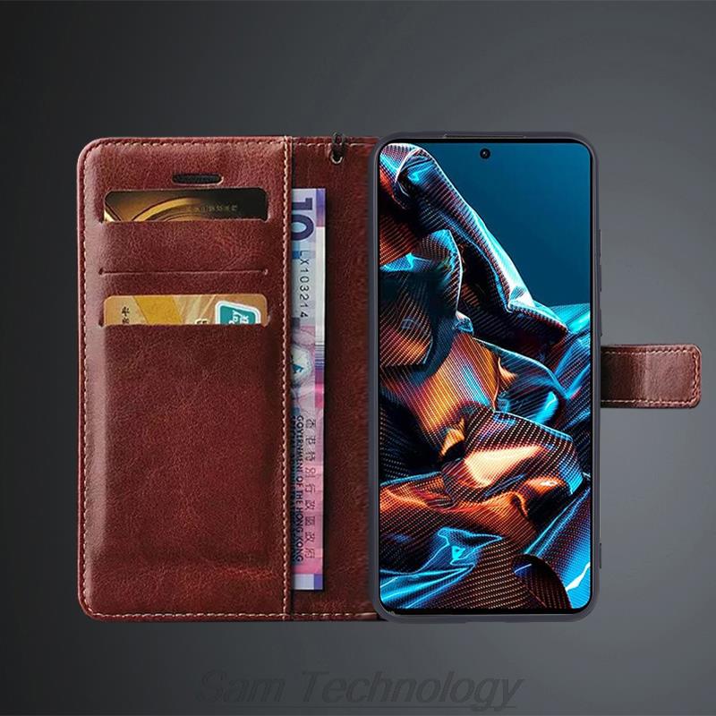 Card Holder Cover Case for Xiaomi POCO X5 Pro Pu Leather Flip Cover Retro Wallet Phone Case POCO X5 Pro Business Fundas Coque