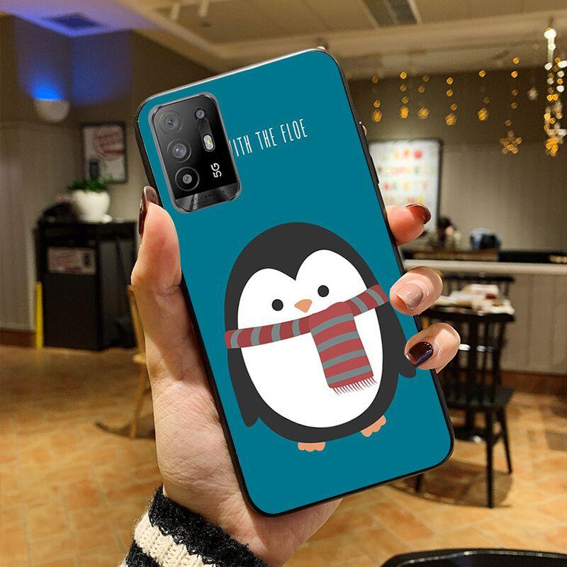 Cartoon Lovely Baby Penguin Phone Cover For OPPO A74 A94 5G A3S A5S A9 A12 A15 A15S A52 A53 A53S A72 A73 2020 A91 5G Cases Coque