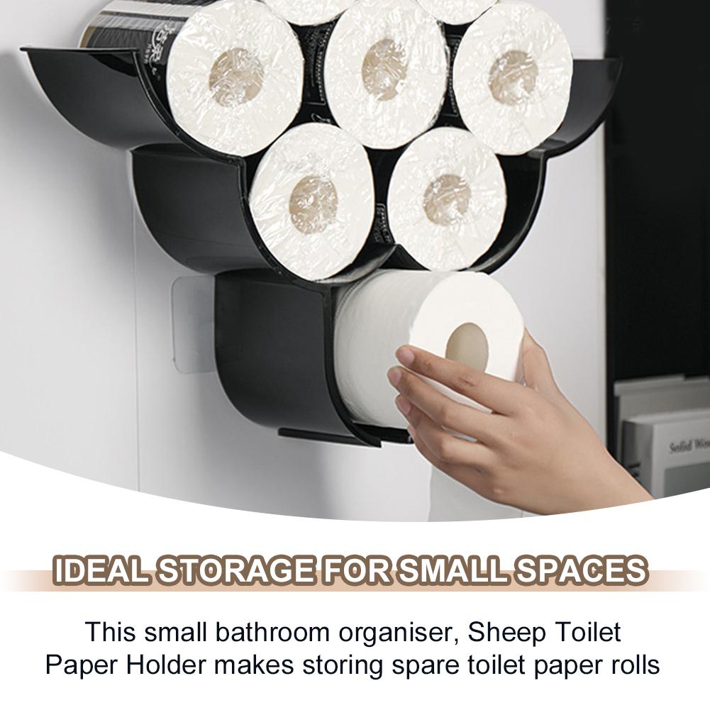 Toilet Paper Holder Shelves Sheep Funny Animal Toilet Paper Storage Funny Wall Mount Toilet Paper Storage for Bathrooms Kitchen