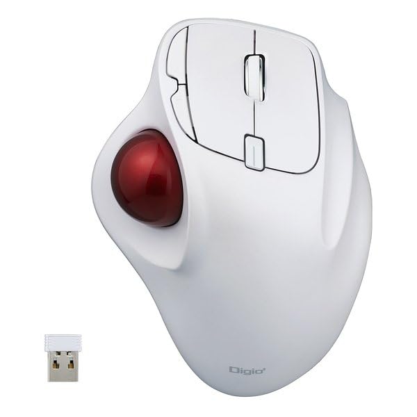 Digio2 Wireless Trackball Mouse, 5-Button Optical, White, MUS-TRIF175W