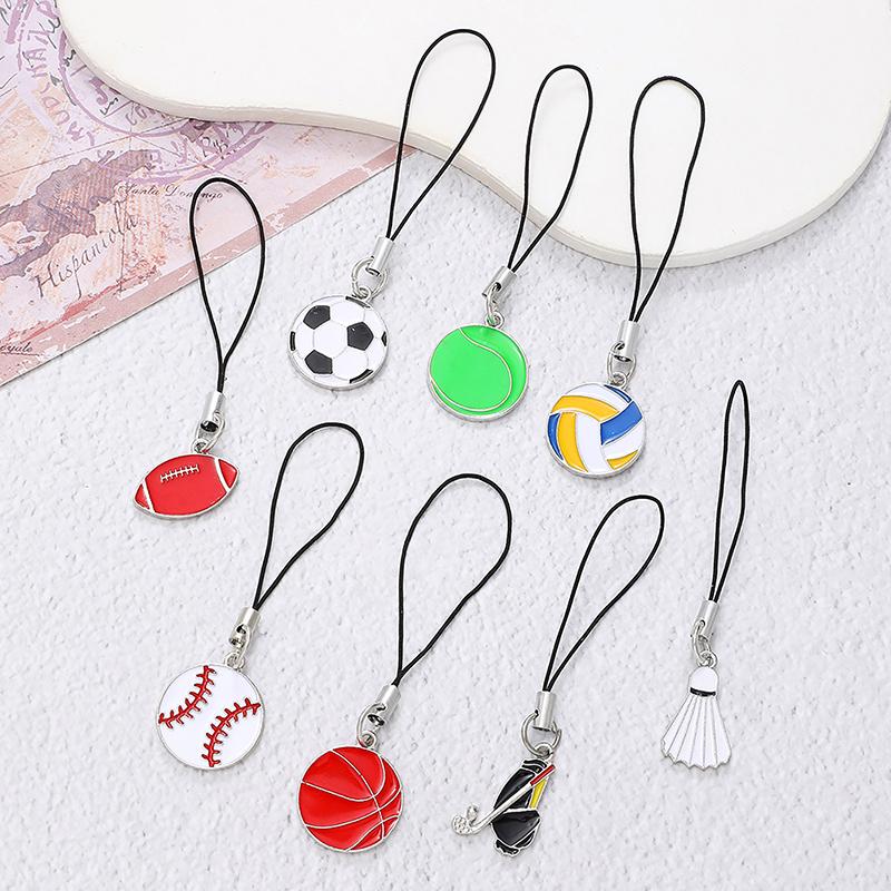 Creative Ball Pendant Basketball Soccer Keychain Volleyball Baseball Phone Chain   Sports Keyring Car Pendant Hangings