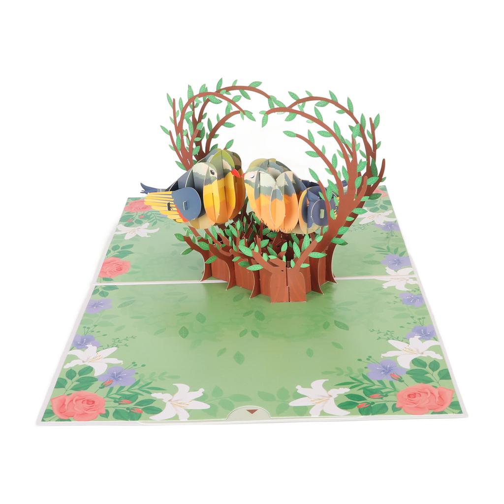 Lovebirds 3D Greeting Card Handcraft Repeatable Folding Exquisite Valentines Day Greeting Cards for