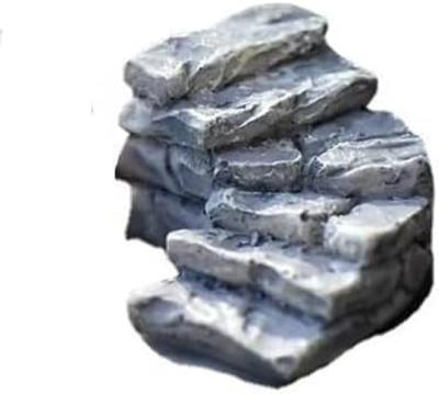 Curbstone Step Miniature Fairy Garden Miniature Pond Lawn Garden Ornament Mini Lighthouse Water Well Bridge Micro Landscape Ornament DIY Kit Statue