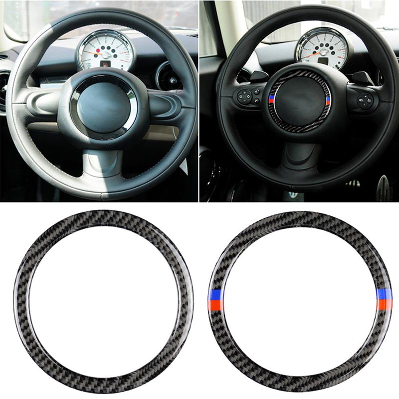 Car Steering Wheel Panel Sticker Frame Trim Circle Cover For Mini Cooper R55 R56 R60 R61 Interior Decor Strip