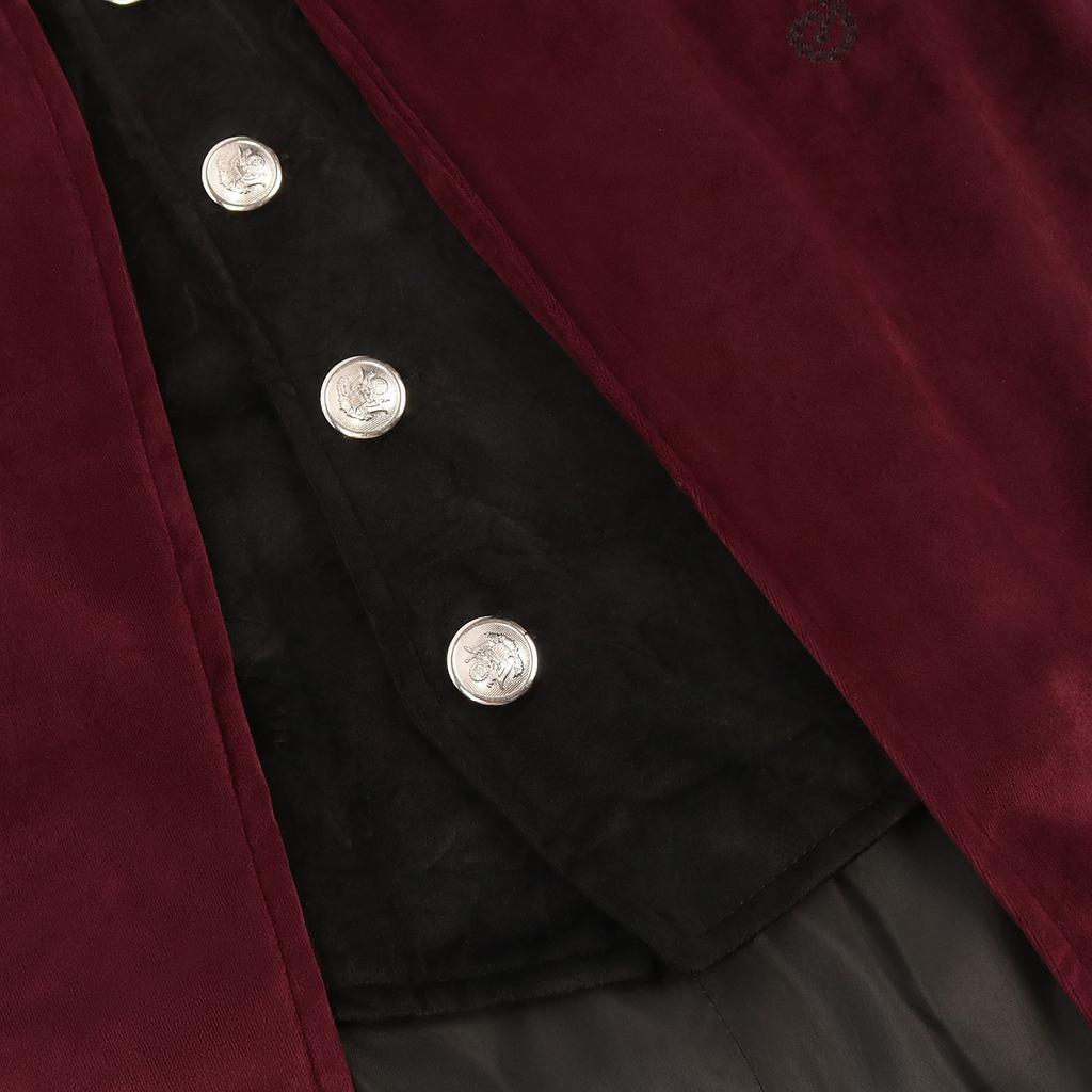 Steampunk Medieval Vintage Burgundy Tailcoat Jacket for Men Renaissance Vampire Gothic Victorian Frock Coat Halloween Costume