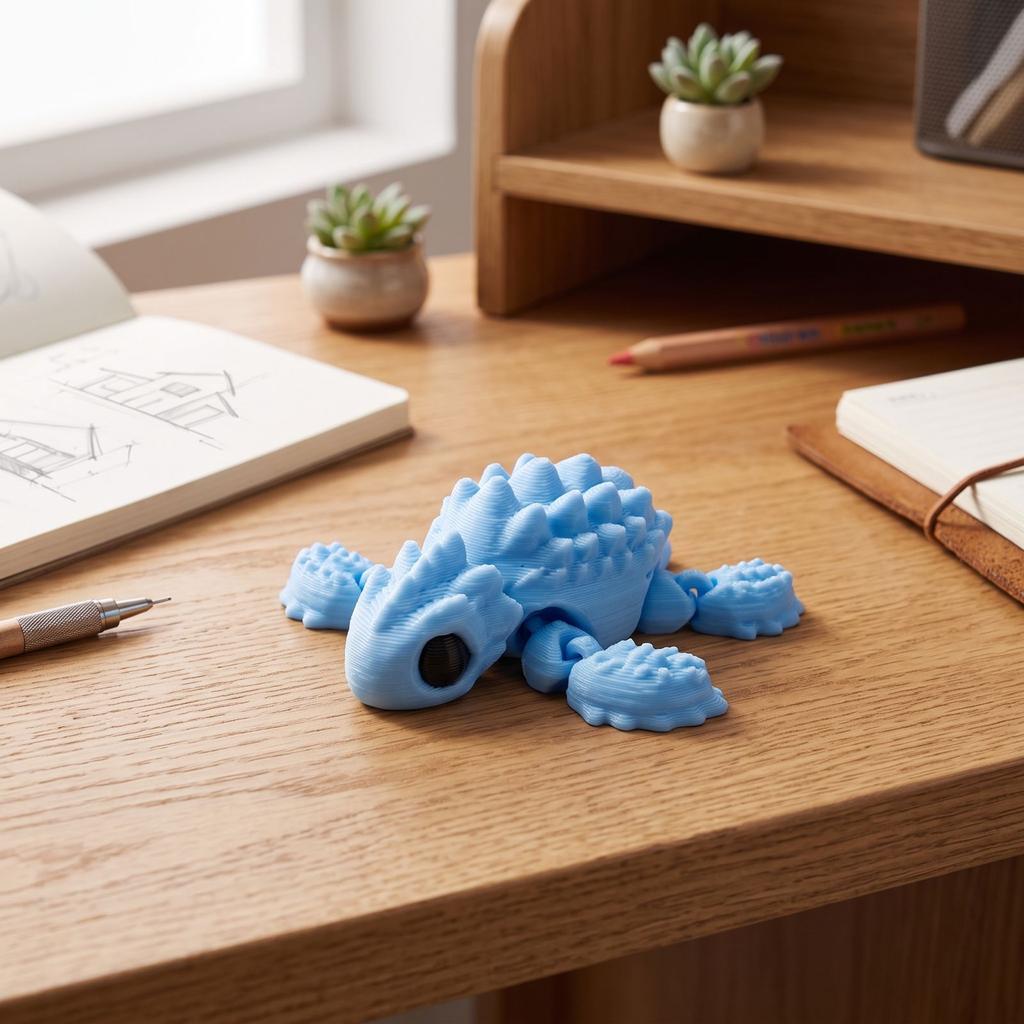 3D-gedrucktes bewegliches Schildkröten-Spielzeug für Kinder - Niedliche Tierfigur für Kinder