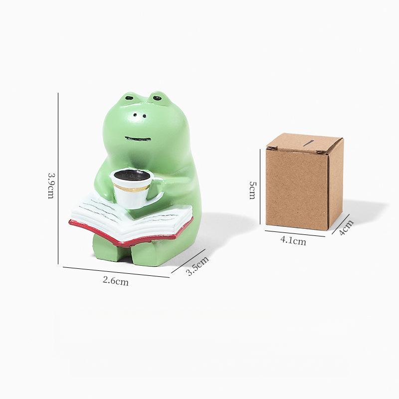 Desktop Decoration Plum Wine Frog Rocking Chair Cute Decorations Healing Decompression Doll Photo Series Wind Station Decoration