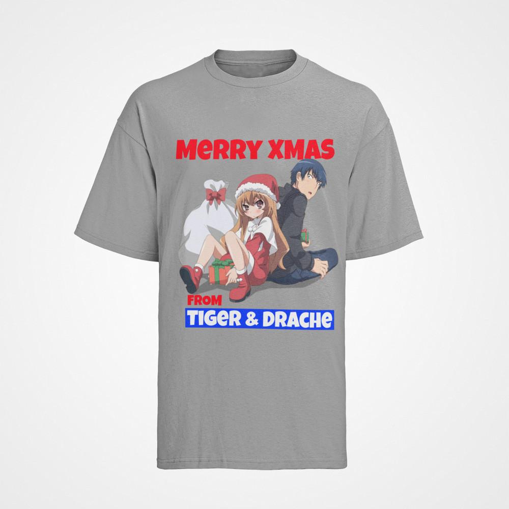 

T-Shirt Bio Baumwolle Merry Xmas Weihnachten Toradora! Tiger Drache Anime M