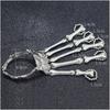 Unisex Elastic Metal Skeleton Linked Hand Chains Halloween Punk Style Bracelet Ornaments