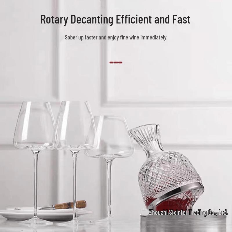 MDNG Crystal Glass Rotating Wine Decanter