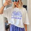 Eat The Rich Doodle Ästhetik Minimalistisches Feministen-Shirt Liberale Hemden Sozialistische Linke Mode Lustiger Unisex-Druck Baumwoll-Tops