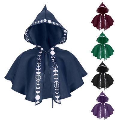 Ropa de Halloween COS para mujer, capa con capucha, capa de muerte