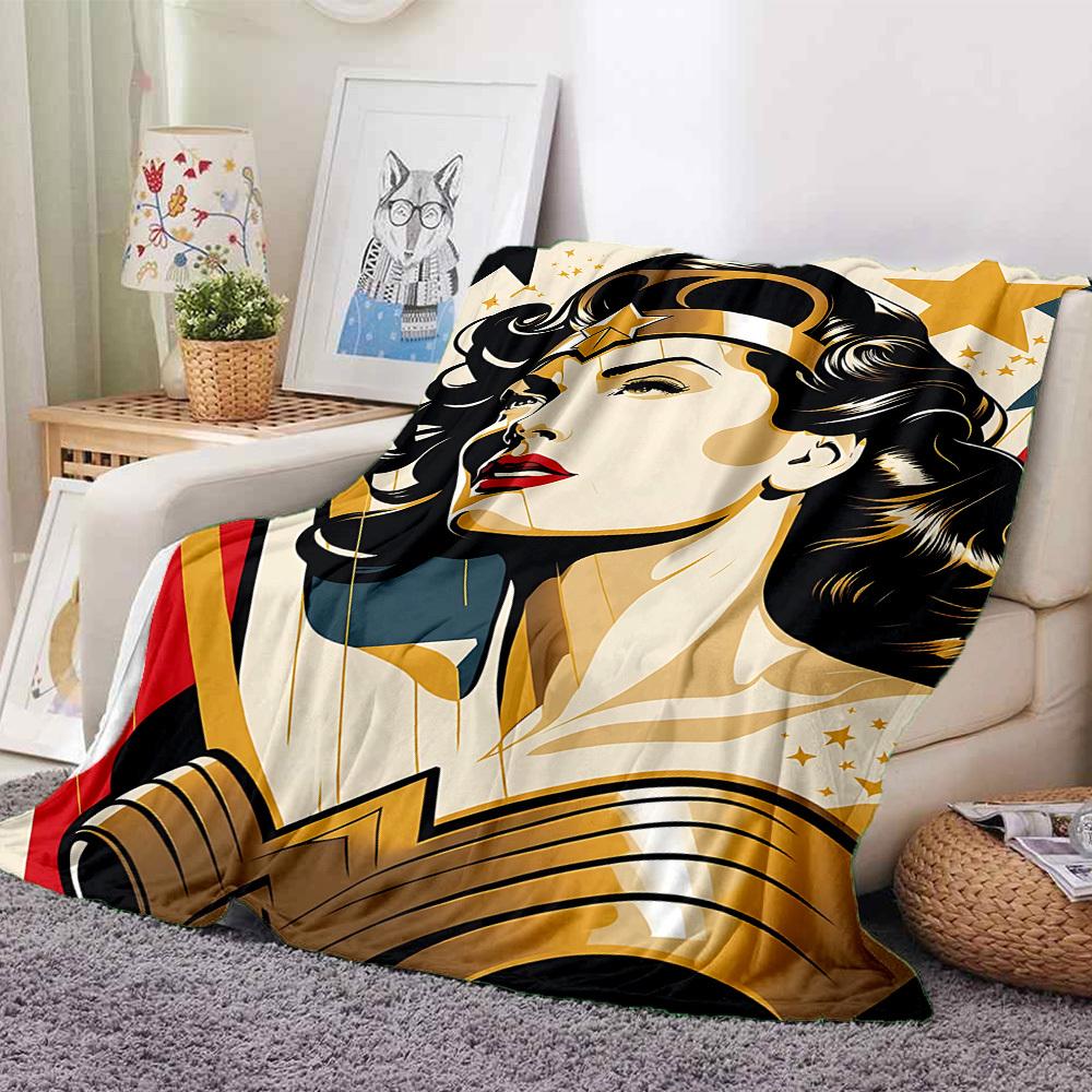 1pc Wonder Woman, Superhero Flannel Throw Blanket Soft, Warm & Cozy for Couch, Bed, Office, and Travel Versatile All Season Gift, Christmas present
