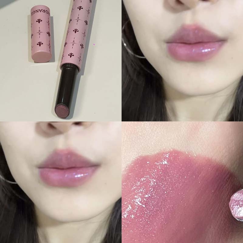 Moisturizing Mirror Water Light Solid Lip Gloss Peach Pink Shimmer Jelly Lipstick The Lips Look Tender and Plump Makeup Cosmetic