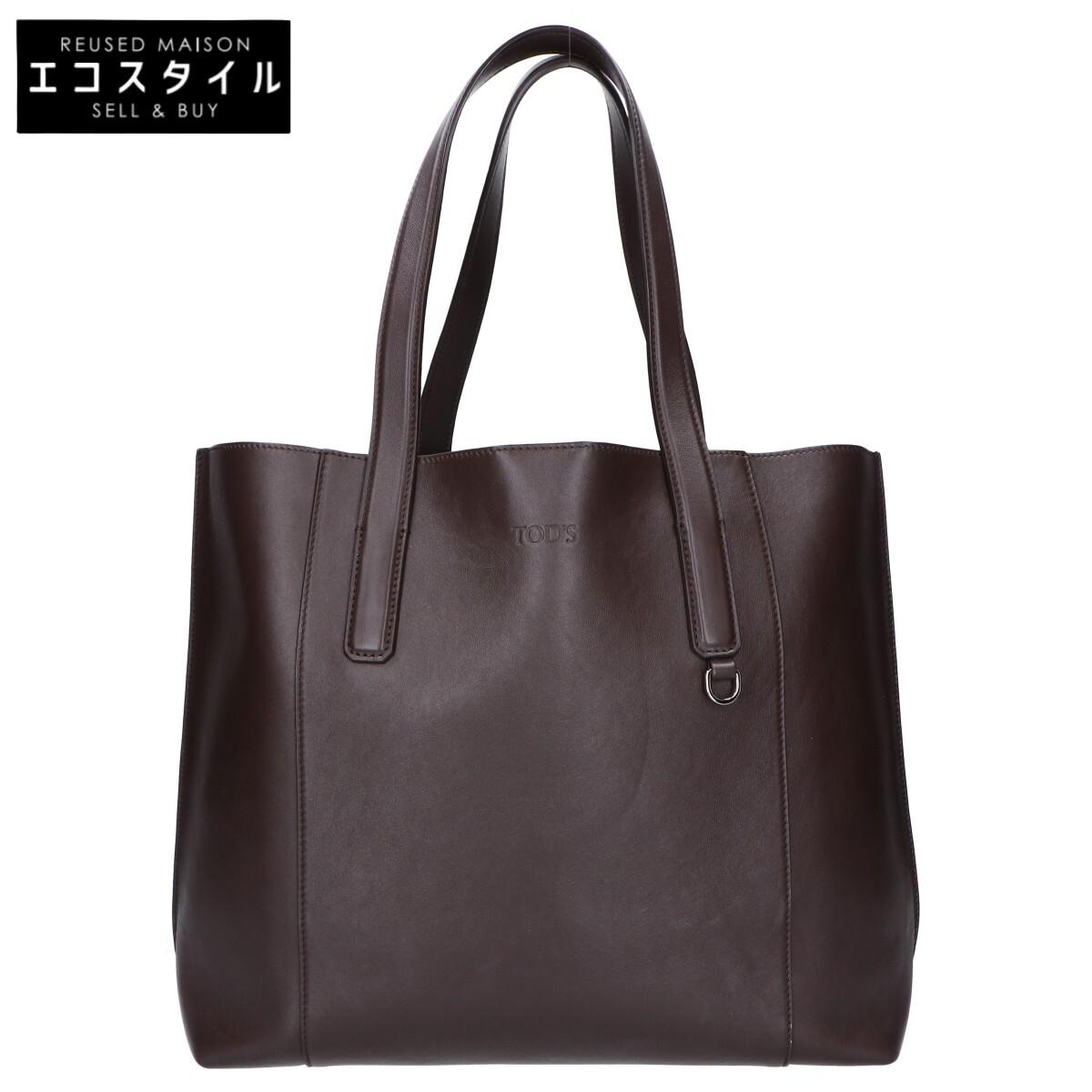 

TOD S [Beautiful condition] Leather paper bag/ Tote Bag Dark brownUsed