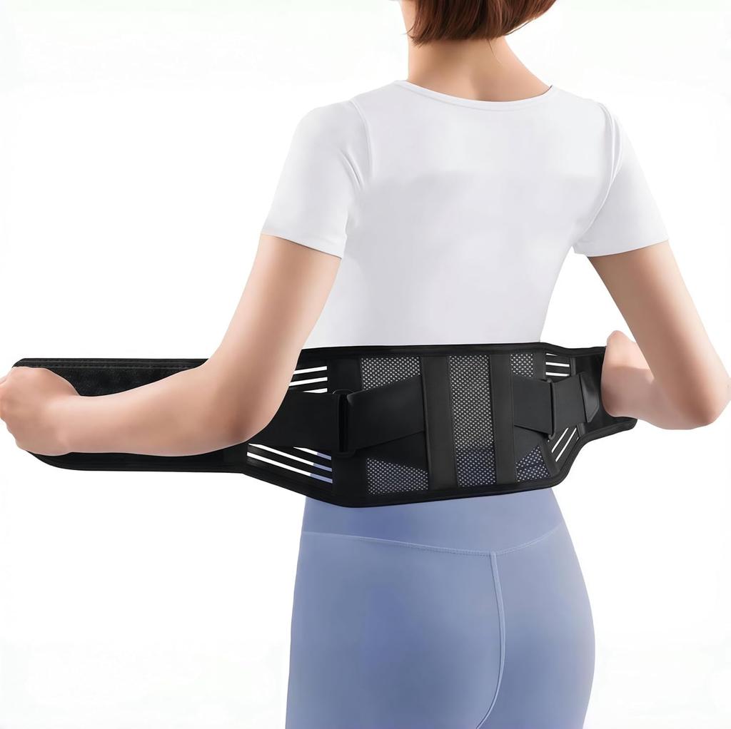 Flynow Low Back Support Thin and Lightweight Lumbar Support Belt for Lumbar Double Compression System with Adjustable Suitable for Daily All Portable