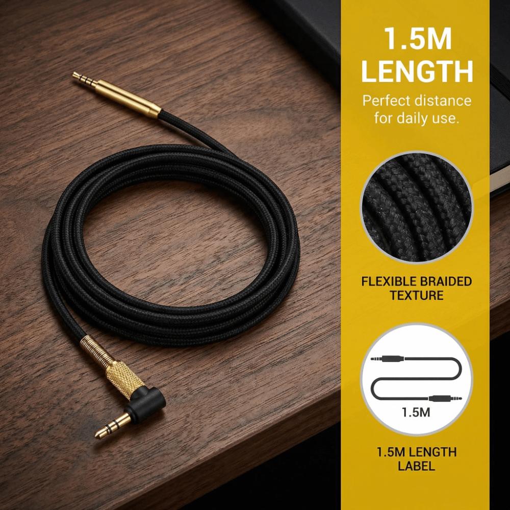 Plug and Play Earphone Cord 2.5mm to 3.5mm Aux Cable for AKG Y40 Y50 Y45 Replacement Cable