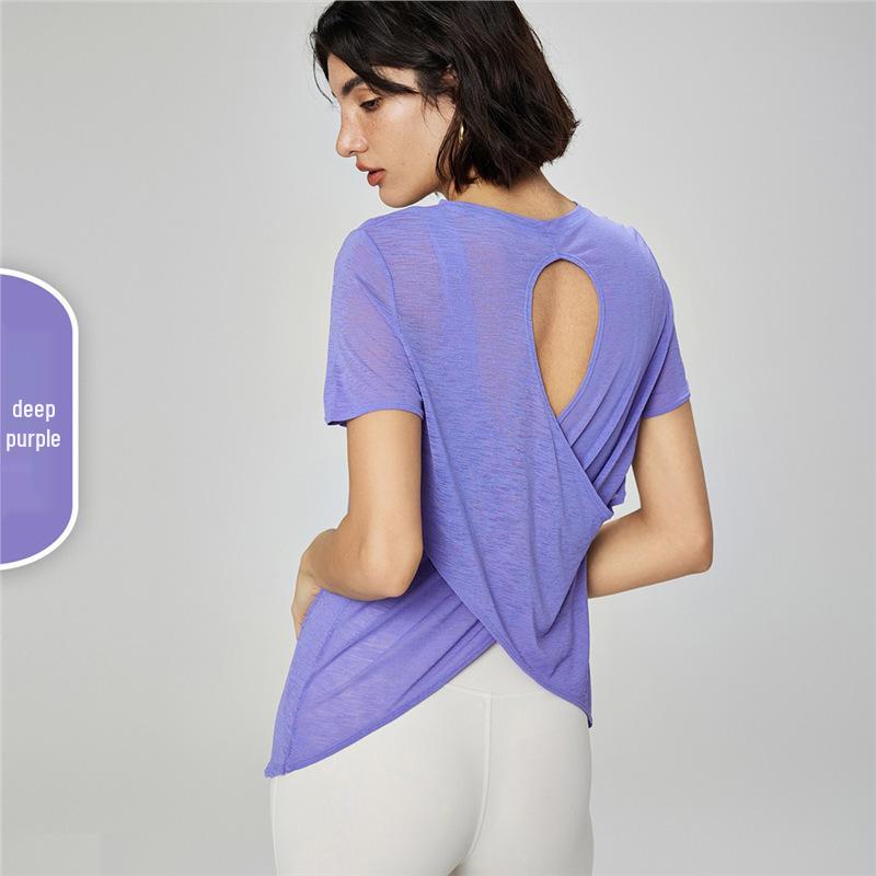 ALO Yoga Noord-Amerika Korte Mouw Mesh Losse Pasvorm Yoga Shirt.