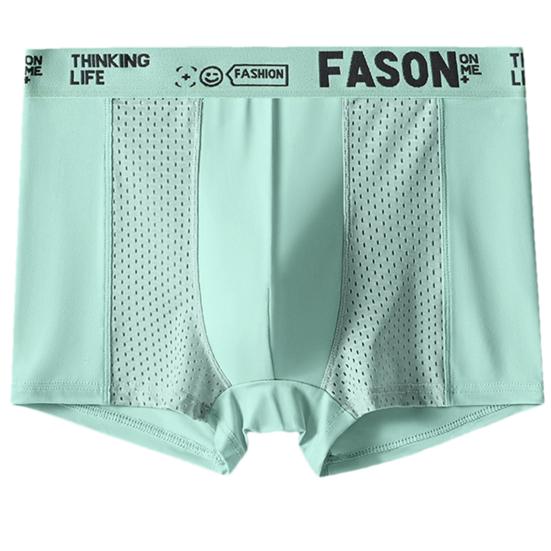 Мужское нижнее белье-боксеры со средней посадкой и широким эластичным поясом, трусы-боксеры с 3D-сеткой и буквенным принтом, U-выпуклые тонкие трусики из ледяного шелка 2XL