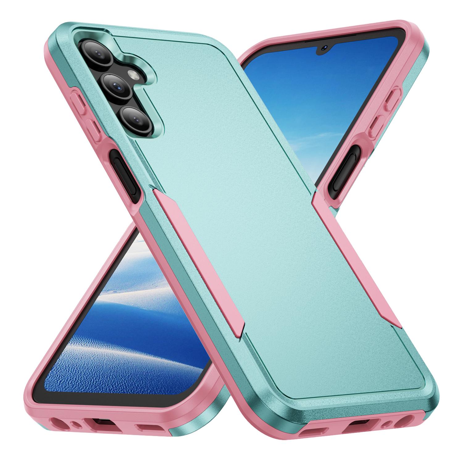 

For Samsung Galaxy A15 4G/5G Case PC+TPU Military Grade Drop Protective Phone Cover Green+Pink