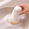 Cute Cat Kitchen Bru Sponge Dishcloth Pot Brush Wood Pulp Cotton Magic Cleaner Brush Special Tool For Kitchen Burning