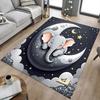 1PC Elephant Moon Non-Slip Floor Carpet Compatible for Office&Living Room&Dining Room - Flat-Weave Machine- Soft & Pattern-E234