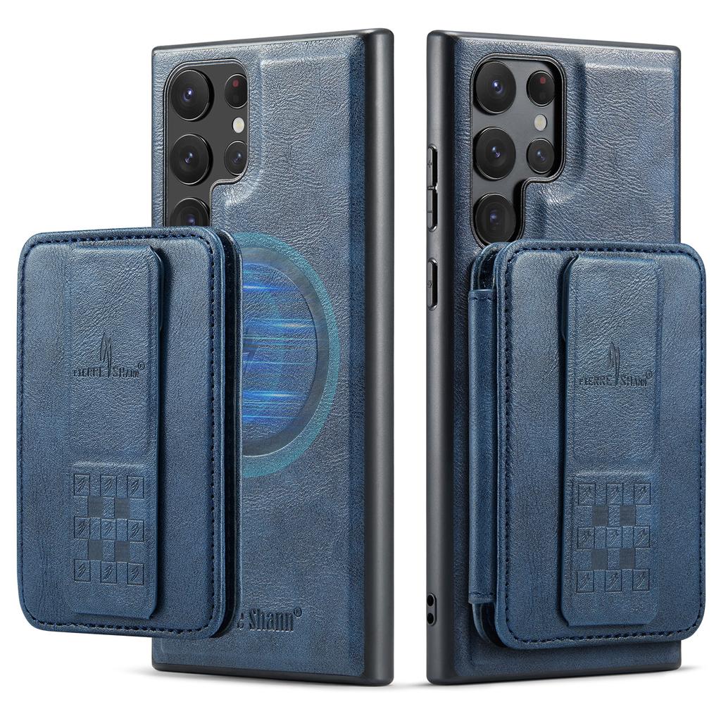 2 in 1 Detachable Cards Solt Leather Wireless Wallet Case for S24 Ultra S23 Plus S22 RFID Vertical Bag Invisible Bracket Cover