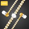 Stereo Pearl Headset Necklace Earphone In-ear Earbud Headphone 3.5mm Fashionable Pearl Necklace Headphone