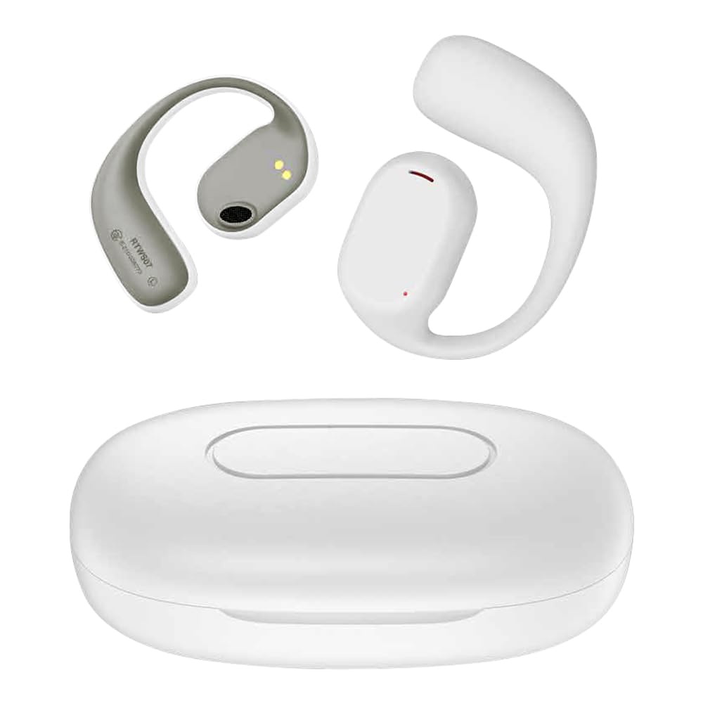 Rasta Banana Air Conduction True Wireless Stereo Earphones with Bluetooth RTWS07WH Mic, 5.3, TWS, Waterproof, White,