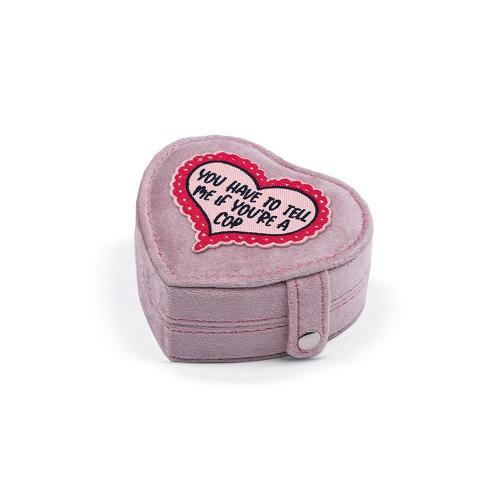 

Мини-сумка для упаковки ювелирных изделий в форме сердца, шкатулка для украшений, портативная дорожная шкатулка для хранения колец 05