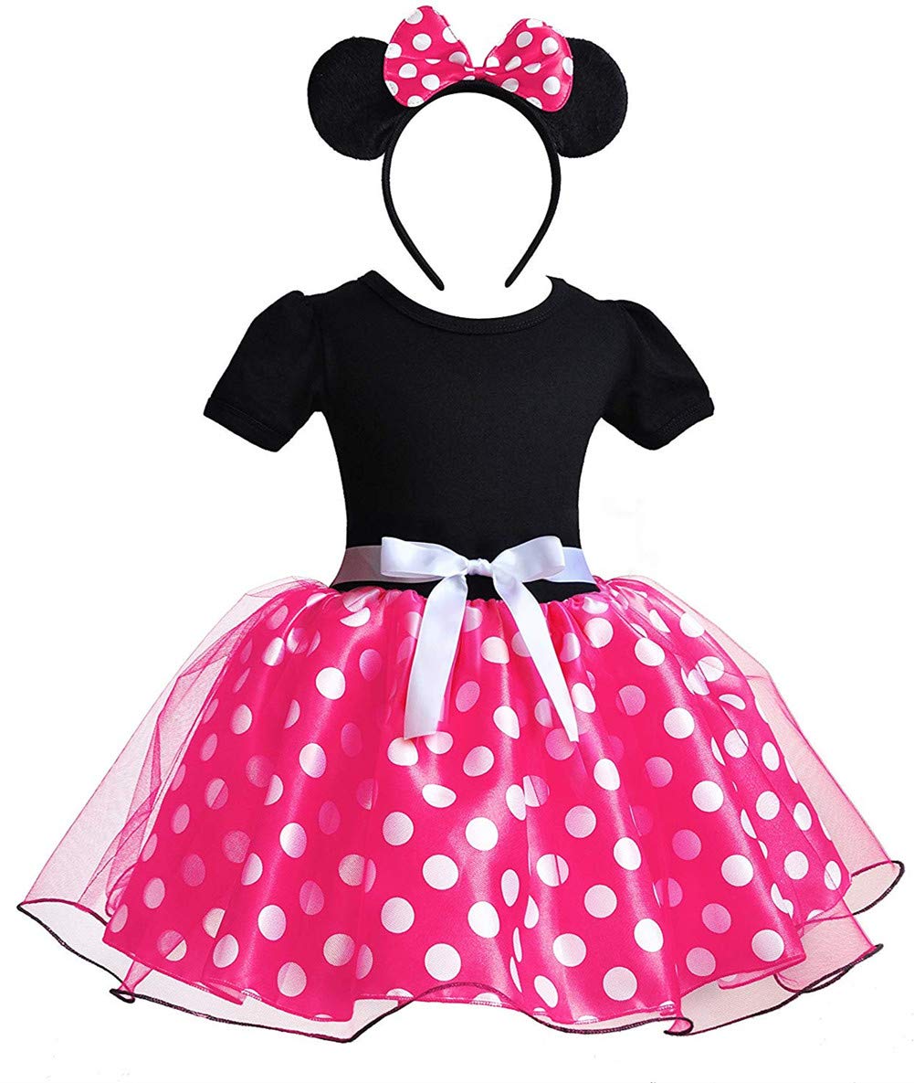 

Преобразитесь в платье принцессы Минни Маус, комплект платья в горошек в стиле Минни Маус, косплей-платье, юбка-пачка, детский танцевальный костюм, Микки Маус [CQDY] розовый