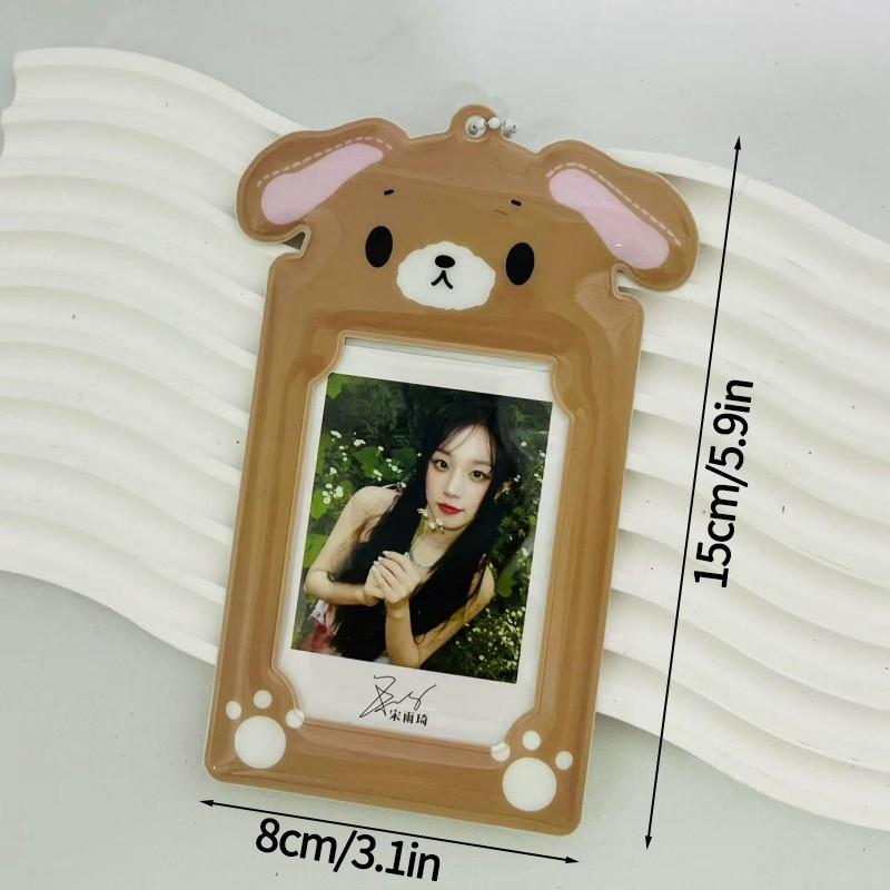Cute Animal Photocard Holder K-Pop Idol Photo Card Sleeves With Keychain Id Badge Holder Card Protector Anime Game Peripheral Set