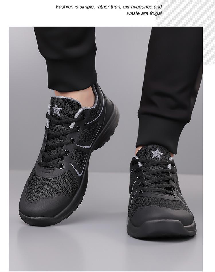 2025 Spring/Summer Men's Breathable Mesh Training Shoes - Lace-up Outdoor Fitness Sneakers