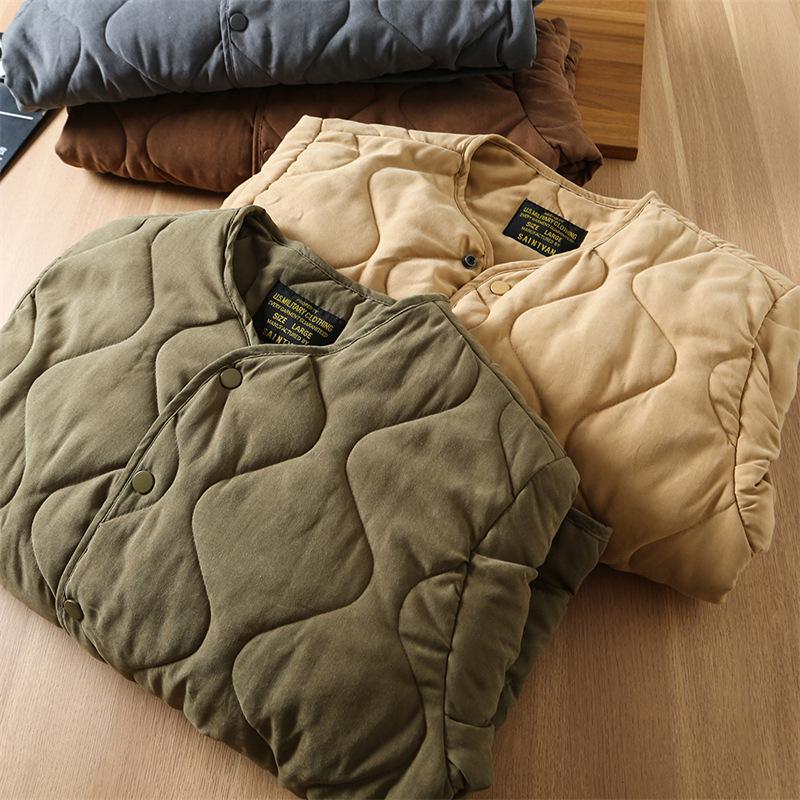 Men's Retro Casual Cotton-Padded Peach Velvet Winter Jacket