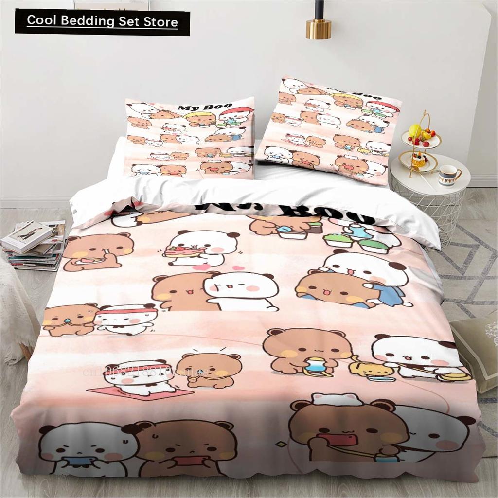 Cute Bubu and Dudu Cartoon Print All Season Twin Bedding Set 2/3 Piece Comforter Set Bed Duvet Cover Double King Comforter Cover