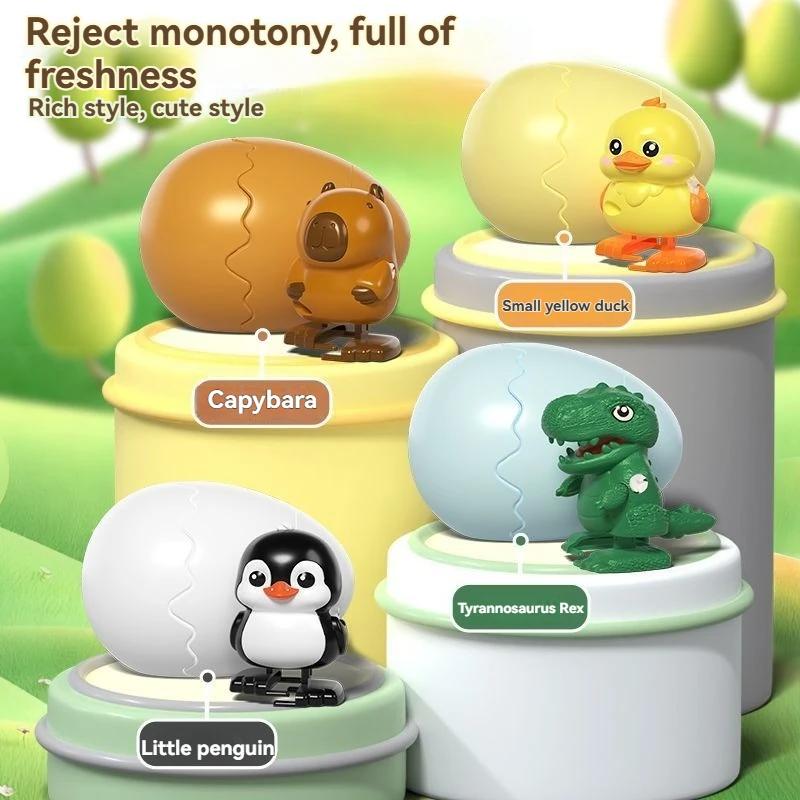Cartoon With Eggshell Cute Duckling Dinosaur Egg Shape Using Clockwork Power Can Walk Animal Doll Home Desktop Fun Decoration