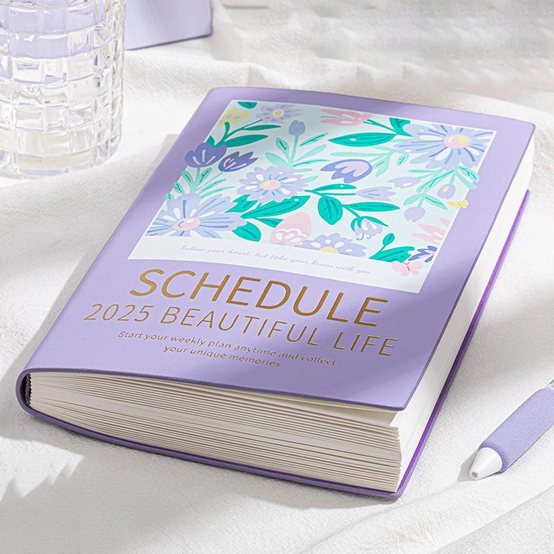 

Блокнот-планировщик расписания A5 на 2025 год 12 месяцев Ин Планировщик для офисной работы Список дел Заметки 365 дней Эффективный блокнот as the picture