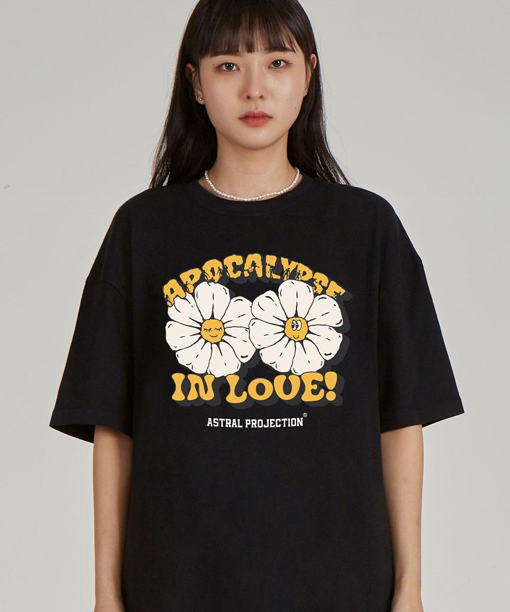 Astral Projection Apocalypse Daisy Round Neck 40-Count Double-Weave Cotton Short Sleeve T-Shirt_Black M
