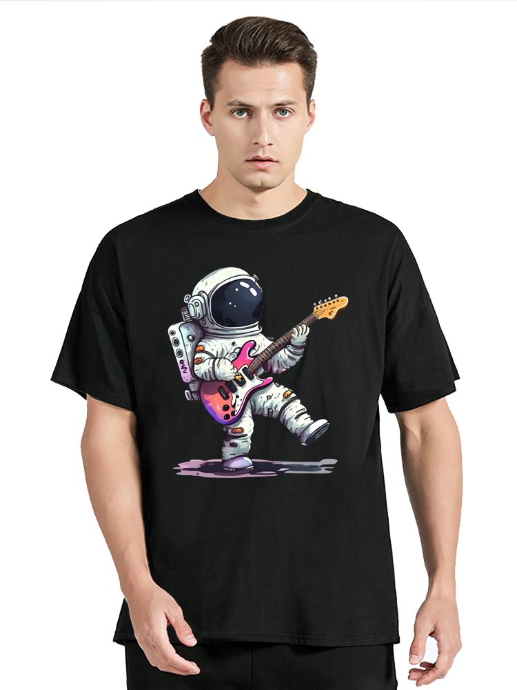 

Astronaut Graphic Funny Print T-shirt Summer Mens Clothing Loose T Shirt Fashion Streetwear Tops O-neck Oversized Cotton Tshi... S разноцветный