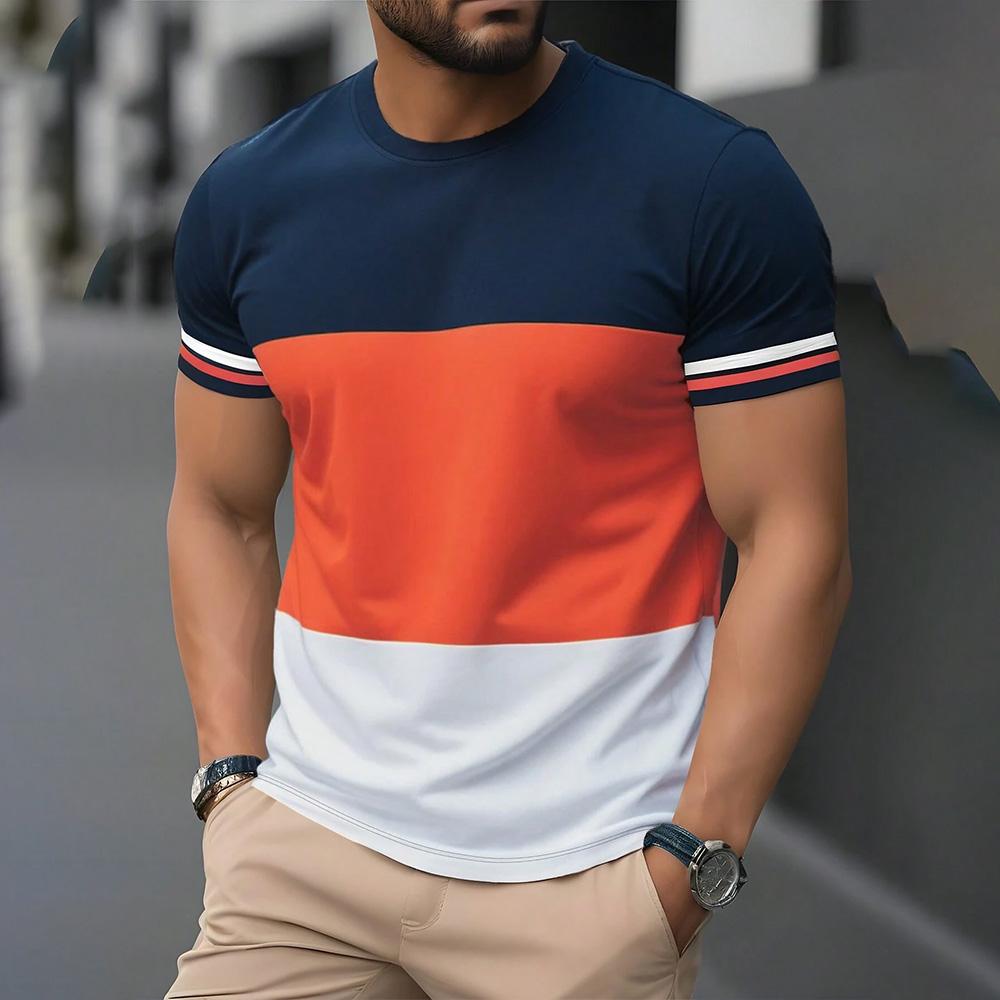 2025 Casual Loose Round Neck T-shirt Fashion 3D Printing Handsome Short-sleeved Badminton Tennis Men's Classic Simple Sportswear