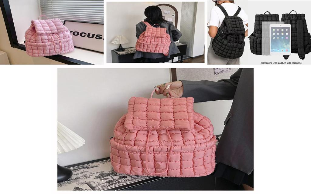 Simple Cloud Style Womens Puffy Backpack With Durable Polyester For City Commuting And Casual Outings
