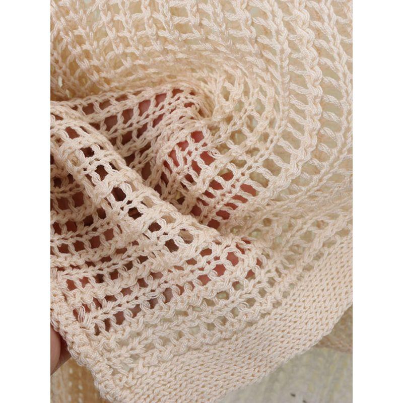 Export Single Japanese Style Fashion Women's Wear Cut Out Short Cardigan Spring and Summer Outdoor Wear Flare Sleeve Sweater