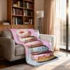Pink Donut Blanket Soft Throw Blanket for Home Bedroom Bed Sofa Picnic Travel Office Rest Cover Blanket Gift