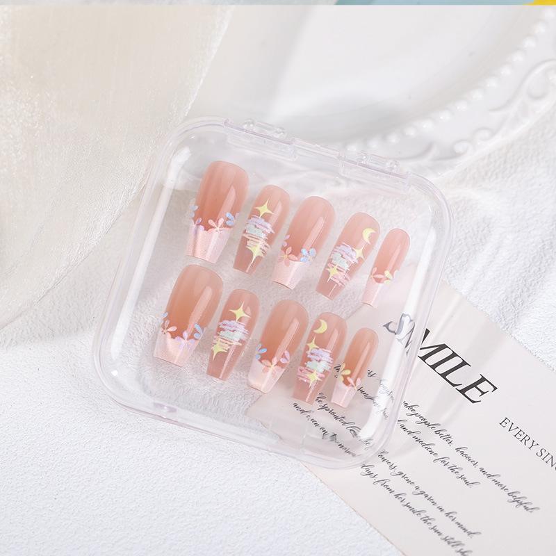 2026 Korean Style Cat Manicure: Medium-Long Wearable Nail Tips, Handmade & Detachable
